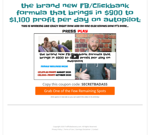 Traffic Badassery the brand new fb and clickbank formula free download